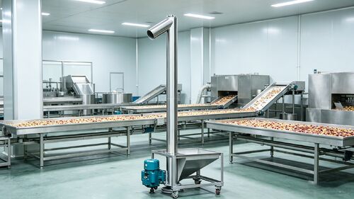 Ứng dụng băng tải vít đứng bằng thép không gỉ để vận chuyển các mảnh trái cây sấy đông lạnh ở nhiệt độ thấp