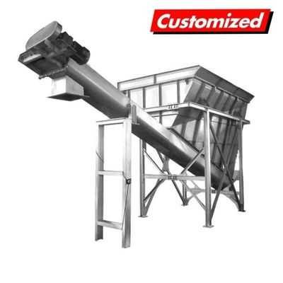 Giá tốt. Thép không gỉ Capacity lớn nghiêng vít conveyor Auger với Hopper tùy chỉnh cho bột cưa trực tuyến