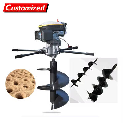 Giá tốt. Máy khoan lỗ bằng vít tải di động với động cơ 2 thì làm mát bằng gió để khoan đất và băng đa năng trực tuyến